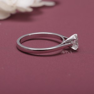 IGI Certified Round <b>Solitaire</b> Diamond Engagement & Wedding <b>Ring</b> in Solid 925 Sterling <b>Silver</b> - Product Image 5