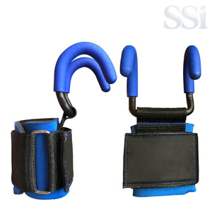 Crochets de musculation en acier renforcé pour la musculation, crochets antidérapants avec bandes de maintien pour les poignets, pour les exercices de gym - Product Image 4