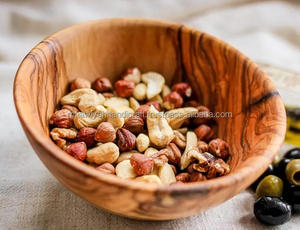 Bol de service en bois de haute qualité bol rond pour salades Fruits nourriture fruits secs en bois fait à la main pour la fête à la maison Restaurant moderne - Product Image 5