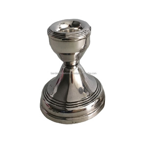 Bougeoir conique en aluminium fini nickel pour la décoration d'éclairage domestique Autres bougeoirs Lanternes et bocaux à bougies - Product Image 4