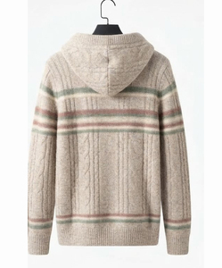 Custom Printed Knitted Jersey <b>Fabric</b> Men's Winter Hoodie Blank Wholesale Heavyweight Cotton Drop Shoulder Regular Sweatshirts - Product Image 5