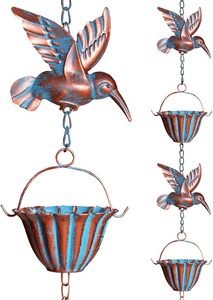 Chaîne de pluie décorative en fer forgé tendance pour balcon, drainage de l'eau de pluie et aménagement extérieur moderne - Product Image 6