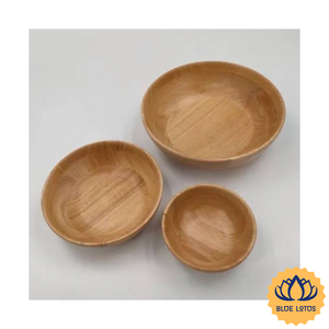 [DISPONIBLE] Bol à salade profond en bois poli écologique pour la restauration, la traiteurisation et la vaisselle d'hôtel - Blue Lotus Farm - Product Image 1