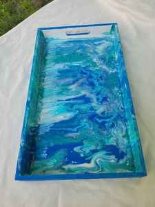 Bandeja de Servir de Resina con Patrón Artístico para un Estilo Interior Moderno que Mejora la Decoración del Hogar con un Diseño Único y Atractivo - Product Image 3