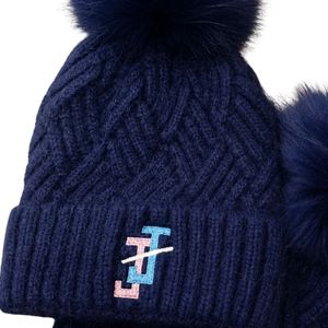 Gorro de Punto Personalizado de Mezcla de Cachemira con Pompón de Piel, Gorro de Invierno Cálido y Suave con Borde, Bordado Personalizado, Cómodo y a la Moda - Product Image 6