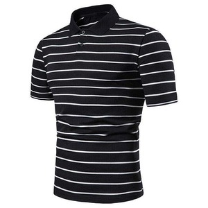 Camiseta Polo para Hombre con Logotipo Personalizado y Solapas a Rayas, Camiseta Polo de Verano Extra Grande con Logotipo Personalizado, Camisetas de Golf - Product Image 3