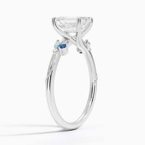 BOJ <b>Ring</b> 0107 Emerald Cut 925 <b>Silver</b> Lab Alexandrite Prong Setting <b>Solitaire</b> Diamond <b>Ring</b> 2ct D Color VVS1 Moissanite GRA - Product Image 2