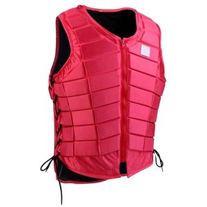 Chaleco de Seguridad Ecuestre Rojo, sin Mangas, con Cierre de Cremallera, Ajustable, Transpirable, Protector Corporal de Neopreno para Montar a Caballo - Product Image 1