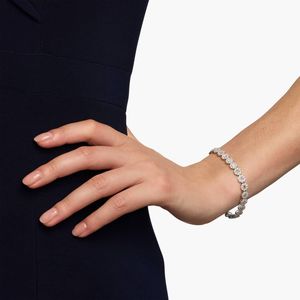 Diamond Disk Cluster Tennis <b>Bracelet</b> In White Gold - Product Image 4