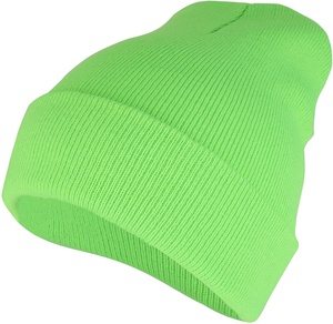Bonnet Jaune Néon 100% Acrylique Unisexe Adulte – Casquette d'Hiver Décontractée pour l'Extérieur, Couleur Unie, Tricotée, Chaude - Product Image 5