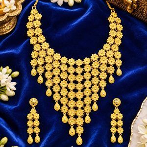 ขายส่งสร้อยคอทองคำแท้ 14K18K24K ไมครอน แบบแอฟริกัน หนัก สำหรับเจ้าสาว สไตล์ตุรกีดูไบ ชุดเครื่องประดับแฟชั่นงานแต่งงาน - Product Image 2
