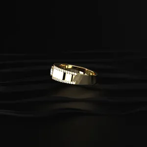 Nouvelle collection : Bague solitaire pour homme avec diamant de laboratoire et pierre d'appoint, design spécial pour le marié, provenant d'un fournisseur indien. - Product Image 3