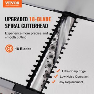 Piallatrice a spirale da banco da 8 pollici con motore da 2HP, 10000 RPM, testa di taglio a 18 lame, braccio estensibile 6.5 8x4, dotata di funzione di giunzione a dita - Product Image 2