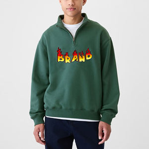 Nouvel Arrivage 2026 Sweat-shirt en molleton vert pour homme à col zippé, imprimé TERZO SPORTS, coupe décontractée, à capuche, tricoté, hiver - Product Image 1