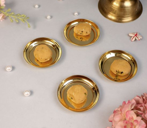 Luxury Handcrafted Premium Brass Pooja Thali Decorative Indian Worship Plate for Home <b>Mandir</b> Diwali Navratri and Wedding Return - Product Image 5