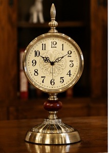Horloge murale traditionnelle en laiton avec porte-stylo, design circulaire, mouvement mécanique, design moderne, affichage des heures par sonnerie, pour bureau - Product Image 6