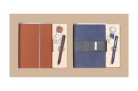 Agenda de Cuero con Bolígrafo y Llavero, Regalo Personalizado, Set de Regalo Corporativo, Elegante Kit de Oficina, Graduación, Día de la Madre, San Valentín