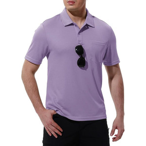 Chemises polo de golf personnalisées pour hommes, manches courtes, t-shirts de sport actifs, légers, séchage rapide, avec poche - Product Image 3
