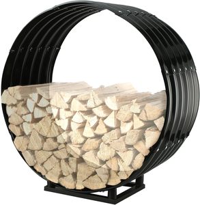 Eco-Friendly Outdoor Steel Firewood Rack with Built-In Decorative Planter for Home and Garden Campgrounds and Patios - Product Image 6