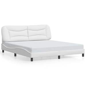 Cadre de lit rembourré Hvar blanc 72"x83.9" avec LED sans matelas - Product Image 5