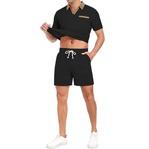 Conjunto de verano de dos piezas personalizado al por mayor, de poliéster y algodón, estilo urbano, de secado rápido, cortavientos, conjunto deportivo corto para verano - Product Image 5