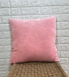 Housse de coussin carrée rayée en velours rose 100% coton, taie d'oreiller décorative pour canapé de maison - Product Image 5