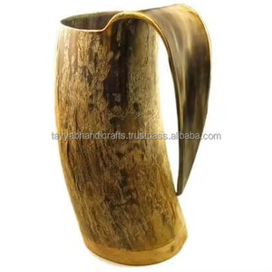 Tasse de corne à boire en céramique de sculpture Viking personnalisée corne naturelle hautement polie d'Inde pour les cadeaux d'affaires vin bière - Product Image 3