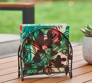 Metal Napkin Holder With <b>Birds</b> And Leaves Design Vintage Style Free <b>Standing</b> Decorative Table Accessory And Kitchen Use - Product Image 2