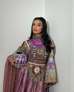 ชุดเดรสสไตล์โมเดิร์นแบบชนเผ่าอัฟกัน คูชี สำหรับเด็กผู้หญิง แขนยาว ผ้าชีฟองพรีเมียม ปักลายด้วยมือ ชุดเดรสคูชีอัฟกัน - Product Image 5