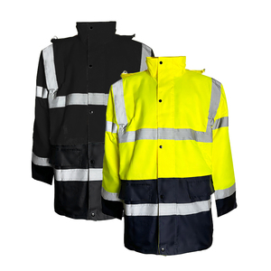 Combinaison de travail unisexe bleu foncé avec bordure orange, bretelles réglables, plusieurs poches, usage industriel, polyester, certifiée CE, résistante aux perforations - Product Image 5