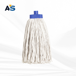 A&S Heavy Duty 250 Gram Multi Ply Cotton Yarn Socket Mop Head with 4 Color Clip Cut End Commercial Floor Cleaning Mop Refill - Product Image 1