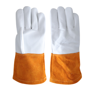 Fashion Circle Industry Custom Leather Welding <b>Gloves</b> Diamond <b>Knit</b> Wrist Heat-Resistant Anti-Cut Anti-Slip Breathable Design - Product Image 5