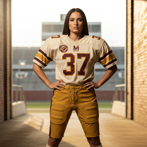 Uniforme de Fútbol Americano Personalizado con Diseño de Equipo, Jersey Sublimado, Paneles Laterales de Spandex Elástico en Cuatro Direcciones, Tela Resistente - Product Image 6