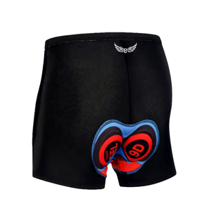 Shorts de cyclisme noirs pour hommes avec rembourrage en gel 9D, évacuation de l'humidité, style ajusté - Product Image 1
