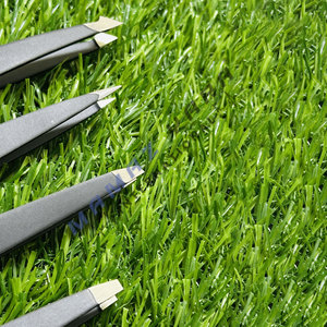 Pinzas de Acero Inoxidable Inclinadas con Punta Lisa para Injerto de Pestañas, Modelado de Cejas y Depilación de Barba, Precisión Profesional - Product Image 3