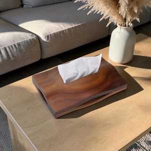 กล่องใส่กระดาษทิชชูไม้ตกแต่งสำหรับตกแต่งบ้าน - Product Image 1