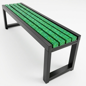 Recycled <b>Plastic</b> HDPE Modern Outdoor Waterproof Patio <b>Bench</b> for Farmhouse & Park Use - Product Image 1