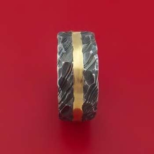 Bague en laiton forgé incrusté de damas de haute qualité à prix bas pour hommes et femmes, nouveaux modèles de bagues en damas - Product Image 4