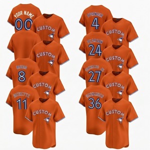 Camiseta Deportiva Americana Naranja para Hombre, con Apliques, Nombre y Número del Equipo Personalizados, Transpirable, de Secado Rápido, Antibacteriana, Manga Corta, 100% - Product Image 1