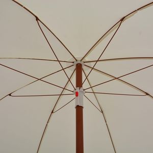 <b>Large</b> UV Resistant Garden Parasol Sand Polyester and Steel Materials Patio <b>Umbrellas</b> & Bases - Product Image 4