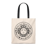 Sac fourre-tout en toile écologique et recyclable avec motif lettres, taille moyenne, poignée longue pour les courses et l'utilisation en supermarché