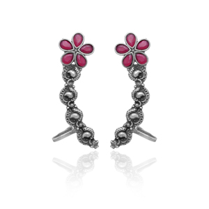 Nuevos Aretes de Oreja Plateados Oxidados Estilo Boho para Mujer, Aretes de Oreja Plateados Antiguos, Regalos de Aniversario de Moda Tradicional - Product Image 1