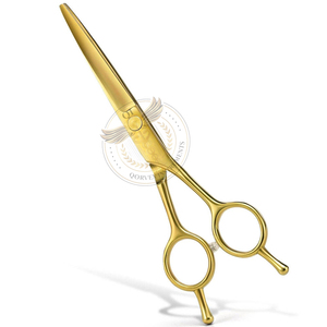 Tijeras profesionales de peluquería de lujo con baño de oro rosa de 18 quilates, 6.5 pulgadas, acero inoxidable 420C, afiladas a mano - Product Image 4