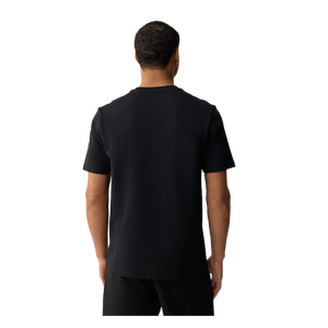 T-shirt en coton noir pour homme, manches courtes, col rond, coupe classique, jersey décontracté, couleur unie, design simple - Product Image 2