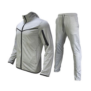 High Quality <b>Winter</b> Printed Solid Color Breathable Quick Dry 100% Cotton Lightweight Drawstring Closure Hooded Joggers Set - Product Image 5
