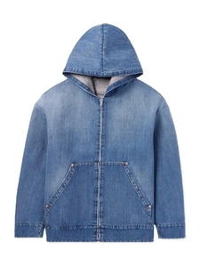 Veste à capuche zippée en jean pour homme grande taille personnalisable, de haute qualité, respirante, décontractée, pour l'hiver - Product Image 4