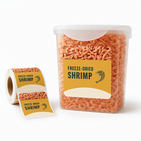 Étiquettes personnalisées pour crevettes lyophilisées - Rouleaux d'autocollants en vinyle imperméables pour bocaux de friandises pour animaux de compagnie