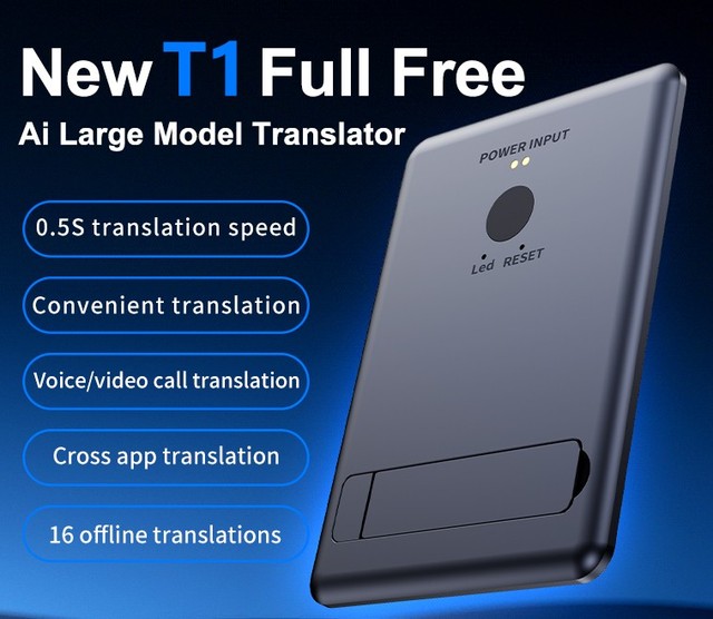 AI-Powered Mini Aluminum Alloy Translator Card | Portable Magnetic Design 144 Languages Instant One-Click Translation Built-in