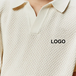 Camiseta polo de algodón blanca para niños con logotipo personalizado en tejido jersey y ribete azul marino para uniforme escolar primario - Product Image 5