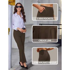 กางเกงขาบานเอวสูงของผู้หญิง2025กางเกงสแล็คยืดหยุ่นแนวธุรกิจใส่ทำงานและเดรสลำลอง - Product Image 5